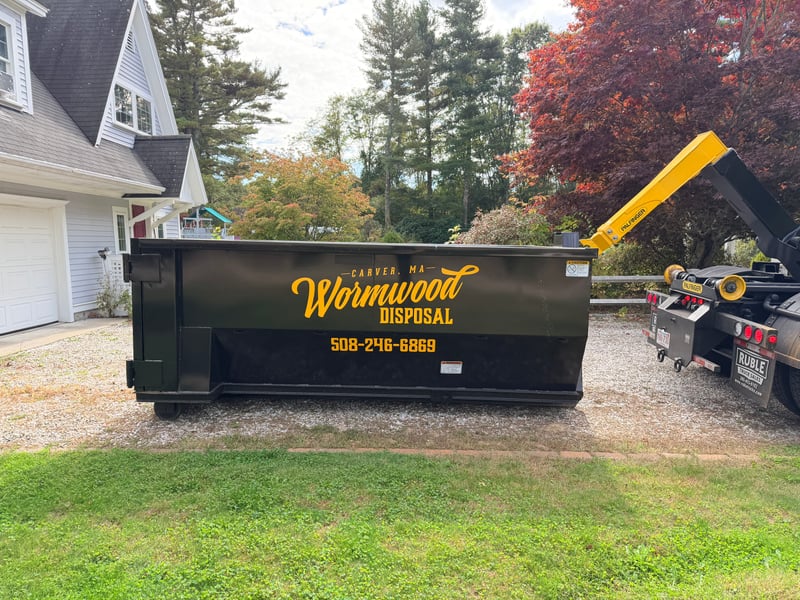 12 yard dumpster for construction project in Fairhaven, MA