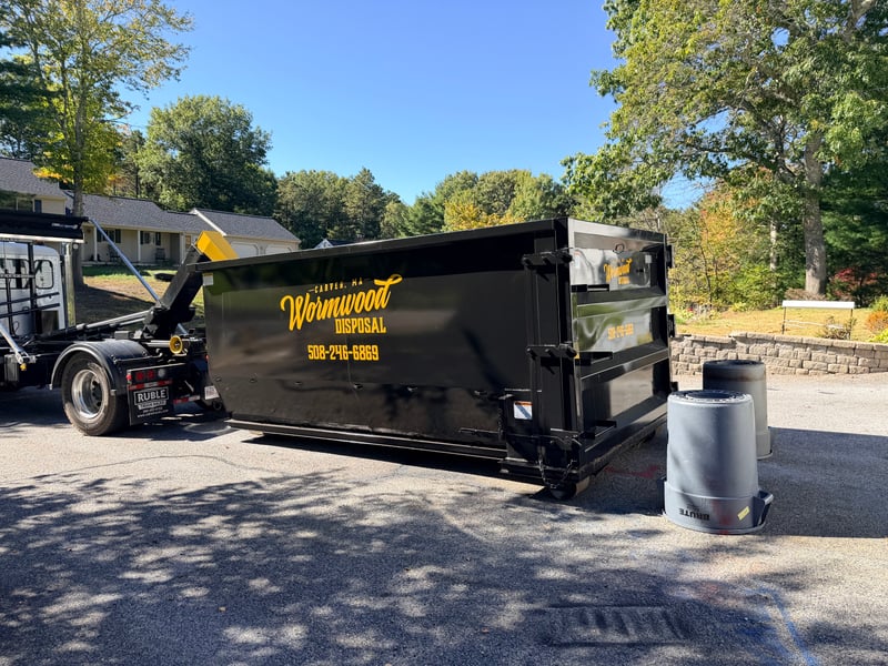 20 yard dumpster for home cleanout project in Fairhaven, MA