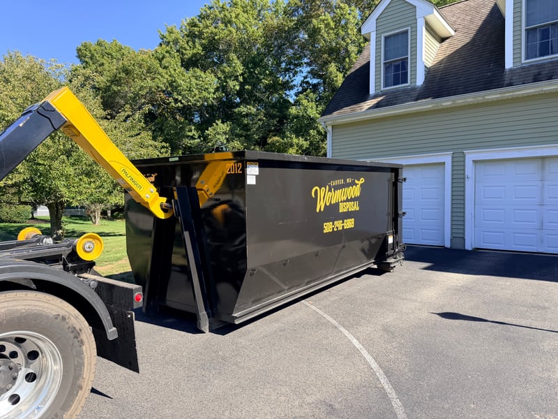 20 yard dumpster for construction project in Bourne, MA